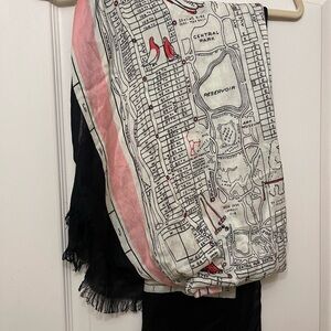 Kate Spade Black and Pink Map Print Scarf